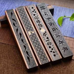 Creative Retro Black Home Office Wooden Incense Holder Incense Burner Traditional Chinese Type Wood Handmade Carving Censer Box 1