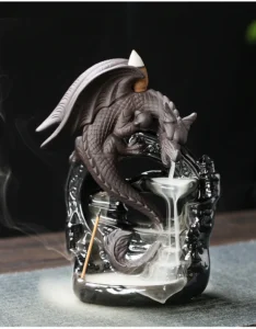 1pc Ceramic Vintage Dragon Backflow Incense Burner, Home Decor, Tabletop Decor, Home Aromatherapy Gift (Without Incense) 10