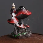 1pc, Resin Mushroom Waterfall Backflow Incense Burner Creative Waterfall Backflow Incense Burner Censer (Without Incense） 1