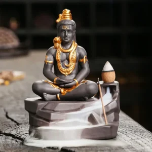 Shiva Buddha Ornaments For Home Decoration Backflow Incense Burner Handmade Purple Clay Incense Stick Holder -No Incense 1