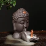 1pc Ceramics Waterfall Incense Burner, Backflow Incense Burner, Buddha Statue Burner Holder, Home Decor, Room Decor,Zen Decor 1