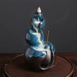 Blue flow water reflux incense Furnace Ceramic handicaft left right source Geometric casting Furnace Yoga ornaments Home candle incense Furnace incense docs Psychotherapy incense docs suitable for sending a boyfriend friend in 1