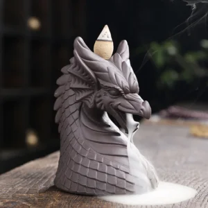1pc Ceramic Waterfall Incense Burner, Vintage Dragon Backflow Incense Burner,Home Decor Home Aromatherapy Gift (Without Incense) 1