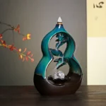 Gourd shaped ceramic backflow incense burner Creative home indoor sandalwood incense burnerr 1