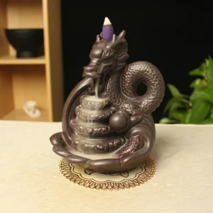Ceramic Handmade Crafts Backflow Incense Burner Creative Dragon Shape Smoke Waterfall Incense Burner Ornament Zen Garden Decor 1