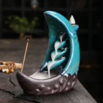 Low Moon Fish source waterfall return incense stove ceramic craft Festival High elation Furnace Yoga Home ornaments candles Aromattherapy incense pedestal psychotherapy incense suitable pedestal incense 1