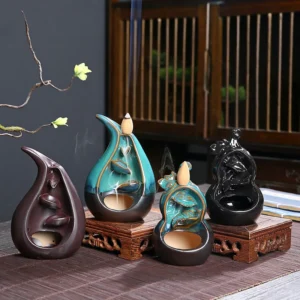 water drop gourd backflow incense burner, creative home indoor kiln transformation handicraft deodorization aromatherapy stove 1