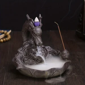 1pc, Dragon Backflow Incense Burner Ceramic Incense Holder for Home Decor Aromatherapy Relaxation Gifts for Home and Office 1