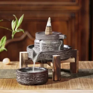 1pc, Buhrimill Incense Burner Hand Made Ceramic Incense Holder Backflow Incense Censer Zen Meditation Home Decor 1