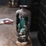 Home Decor Vase Design Ornament Resin Handiwork Lucky Fengshui Waterfall Backflow Incense Burner Censer 1