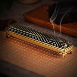 YXY Chinese Style Woven Hollow Incense Burner Metal for Sandalwood OUD 21cm Incense Sticks Holder Zen Home Decor Line Stick Base 1