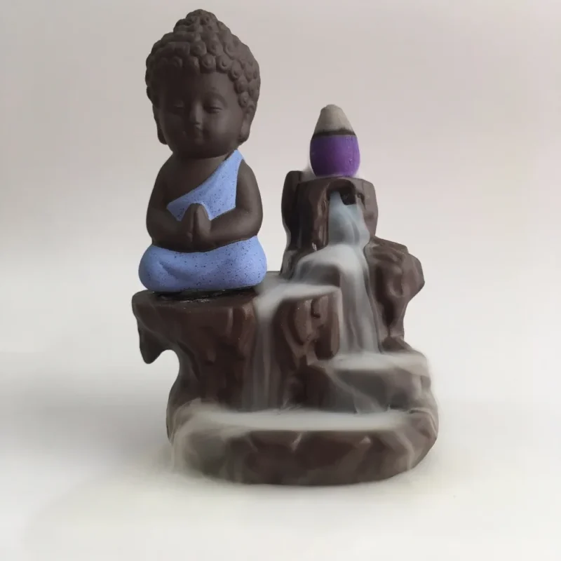 The Little Monk Censer Creative Home Decor Small Buddha Incense Holder Backflow Incense Burner Use In Home Teahouse 5