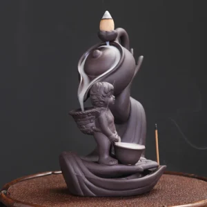 Purple Clay Handicraft Buddha Hand Backflow Incense Burner Teapot Incense Stick Holder Lotus Censer Office Tea House Decorate 1