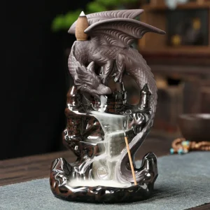 1pc Dragon Ceramic Waterfall Incense Holder - Add A Magical Touch To Your Home Decor! (Without Incense) 1