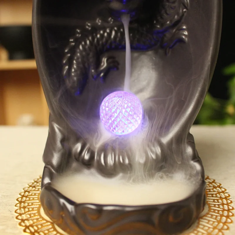 Handmade Ceramic Incense Burner Crafts Creative Dragon Incense Holder, Tabletop Decor Backflow Incense Burner Ornament 5