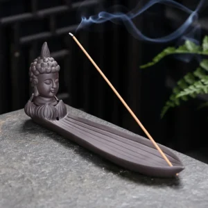 Zen Home Ornaments Purple Clay Handicrafts Buddha Censer Incense Stick Burner Holder Desktop Decor 1
