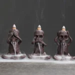 1pc Waterfall Incense Burner Halloween Skeleton Backflow Incense Burner Home Decor Creative Aromatherapy Gift (Without Incense) 1