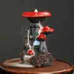 1pc, Creative Flower Mushroom Resin Waterfall Backflow Incense Burner for Halloween and Easter Home Decoration (Without Incense) 1