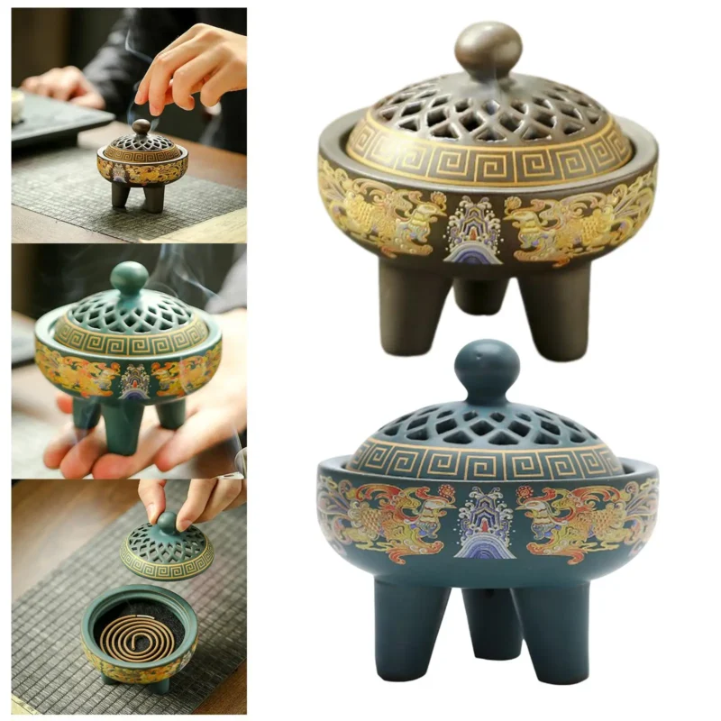 Ceramic Incense Burner Incense Holder Creative Ornaments for Tea House 4