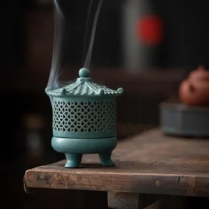 Retro Ceramic Pagoda Hollow Aroma Burner Backflow Incense Holder Chinese Style Censer Living Room Home Decor 1