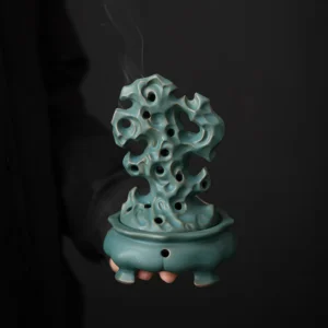 Ceramic Craft Incense Ornaments Taihu Stone Pan Burner Creative Household Sticks Backflow Aromatherapy Decoration for Home Decor 1