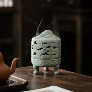 Ceramic Jiangshan Incense Home Indoor Tea Ceremony Decoration Ceramic Dish Incense Creative Relief Sandalwood Stove 1