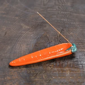 Ceramic Handiwork Carrot Desktop Ornament Incense Burner, Incense Stick Holder, Aromatherapy Censer 1