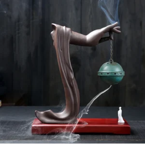 With 20Cones Creative Ceramic Incense Burner Waterfall Backflow Incense Burner Holder Buddha'S Hand Incense Holder Censer 1