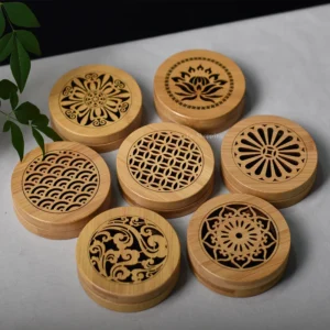 Bamboo Wooden Pan Incense Box Creative Hollow Out Retro Incense Burner DIY Household Indoor Incense Tea Ceremony Decoration 1