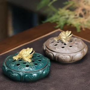 Ceramic Lotus Toad Coil Burner Chan Aroma Burner Indoor Chan Home Decoration Incense Holder Fragrance Crafts 1
