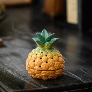 Ceramic Aroma Burner Creative Pineapple Fruit Coil Incense Holder Sandalwood Incense Base Censer for Living Room Home Decor 1