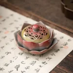 High Temperature Fired Color Pottery Lotus Incense Burner Household Indoor Aromatherapy Creative Tea Room Decoration Tools 1